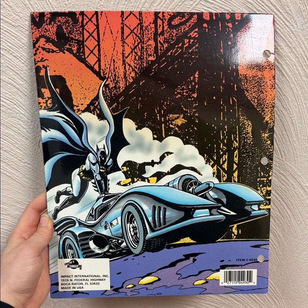 1991 Vintage Batman Returns office and school Folder with Batmobile